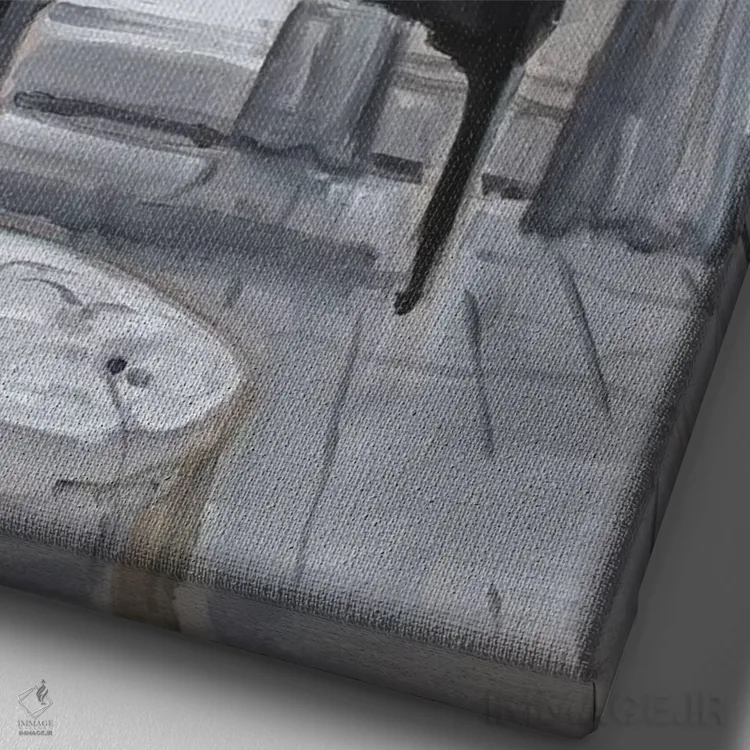 تابلو اتاق پیانو اثر الین استیونز - نمای نزدیک بافت بوم