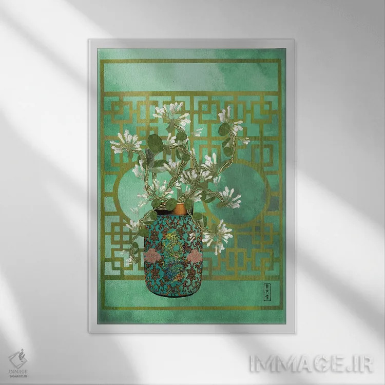 تابلو اژدهای یاس اثر آنتونی ون لم - نمای قابدار سفید