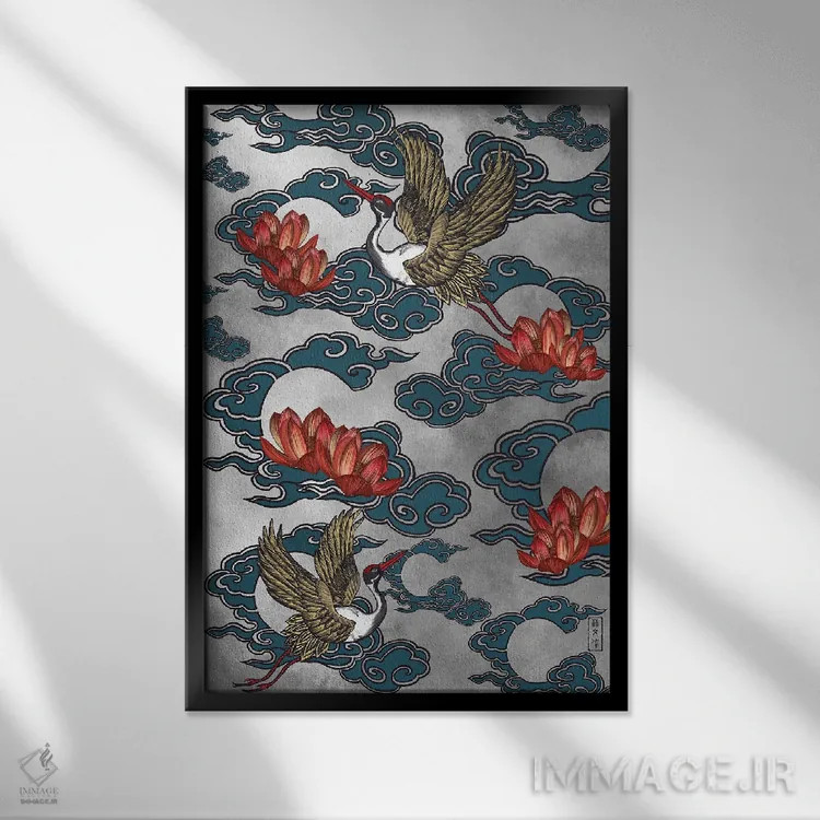 تابلو آبی جاودان اثر آنتونی ون لم - نمای قابدار مشکی