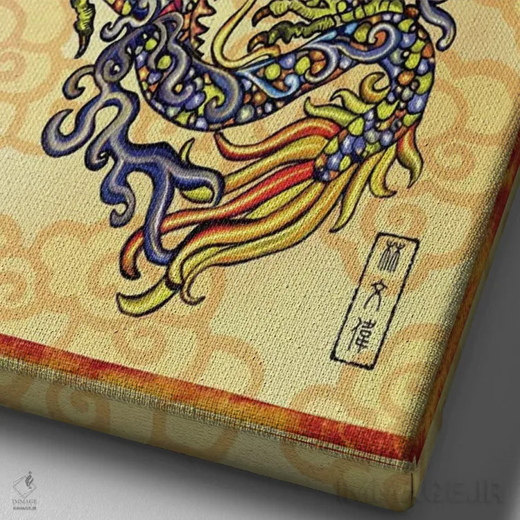 تابلو اژدهای باشکوه اثر آنتونی ون لم - نمای نزدیک بافت بوم