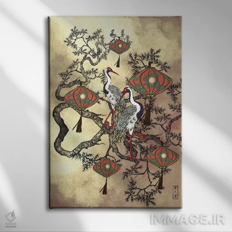 تابلو جرج کردن درناها اثر آنتونی ون لم - نمای روبهرو روی دیوار