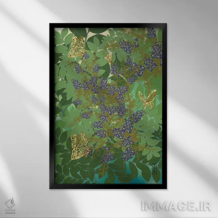 تابلو رویاهای شیرین و پروانهها اثر آنتونی ون لم - نمای قابدار مشکی