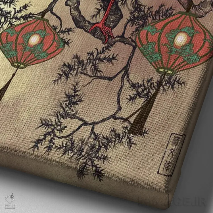 تابلو جرج کردن درناها اثر آنتونی ون لم - نمای نزدیک بافت بوم