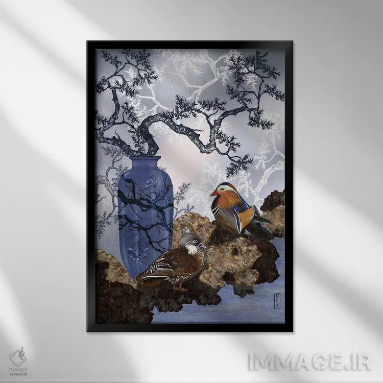 تابلو لحظهٔ کامل اثر آنتونی ون لم - نمای قابدار مشکی