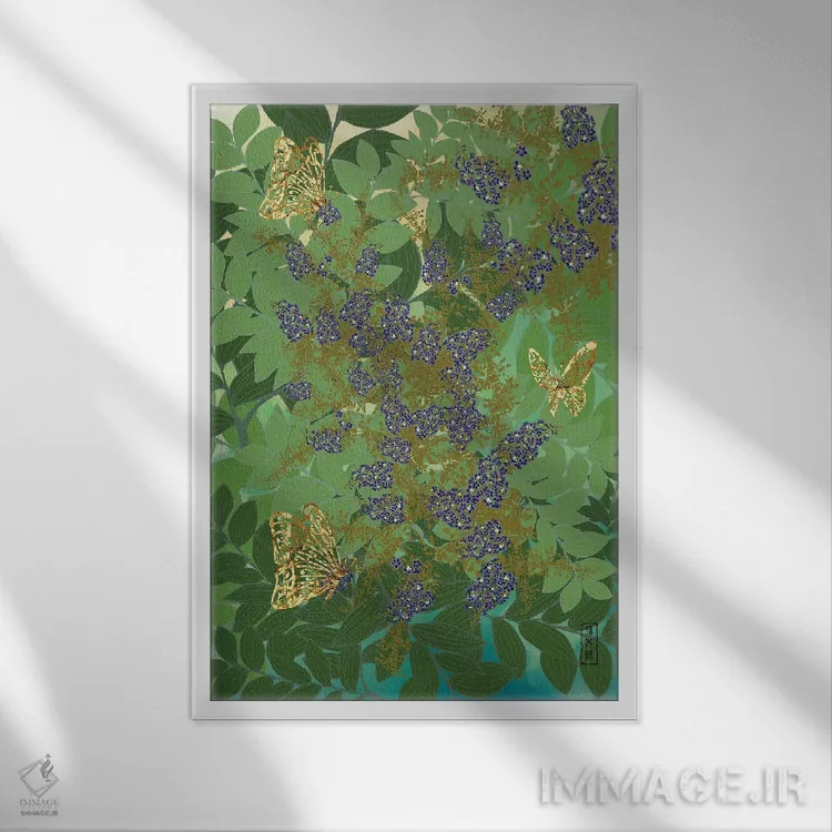 تابلو رویاهای شیرین و پروانهها اثر آنتونی ون لم - نمای قابدار سفید