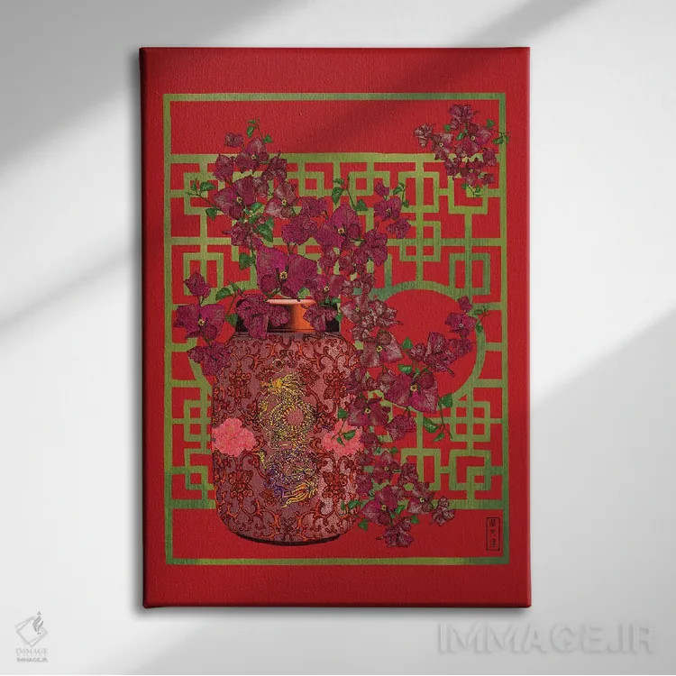 تابلو اژدهای گل کاغذی اثر آنتونی ون لم - نمای روبهرو روی دیوار