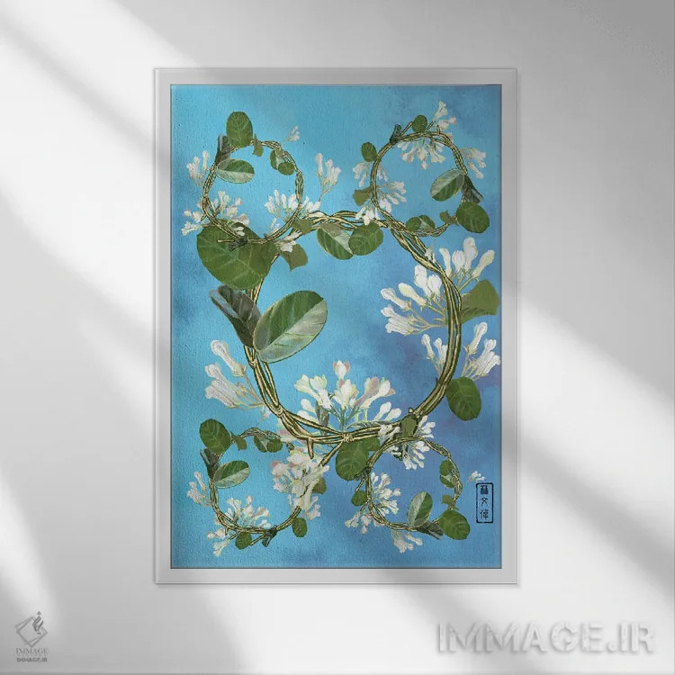 تابلو داربست یاس ستارهای اثر آنتونی ون لم - نمای قابدار سفید