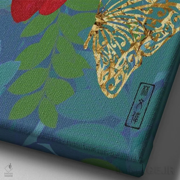 تابلو پروانهها و سنجاقک اثر آنتونی ون لم - نمای نزدیک بافت بوم