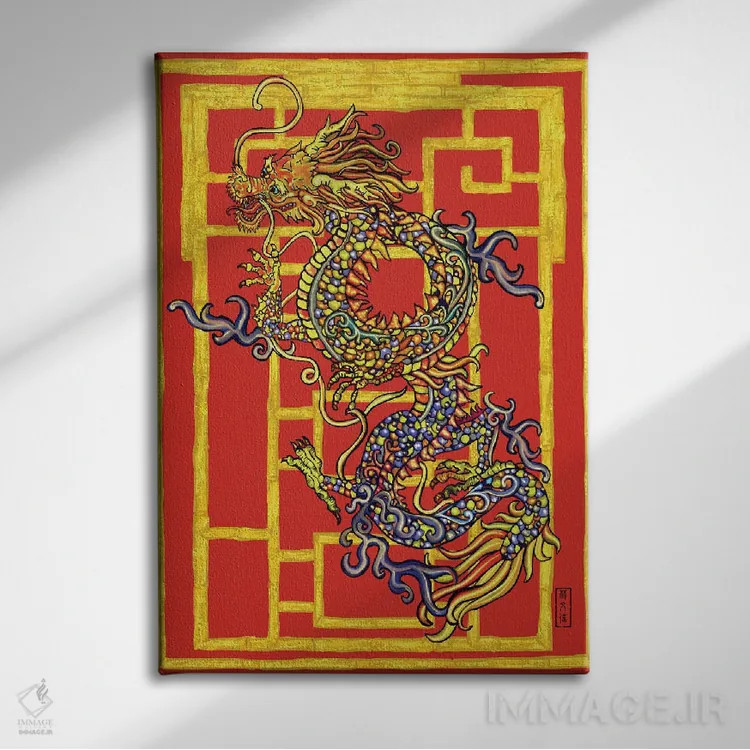 تابلو اژدهای الهی اثر آنتونی ون لم - نمای روبهرو روی دیوار