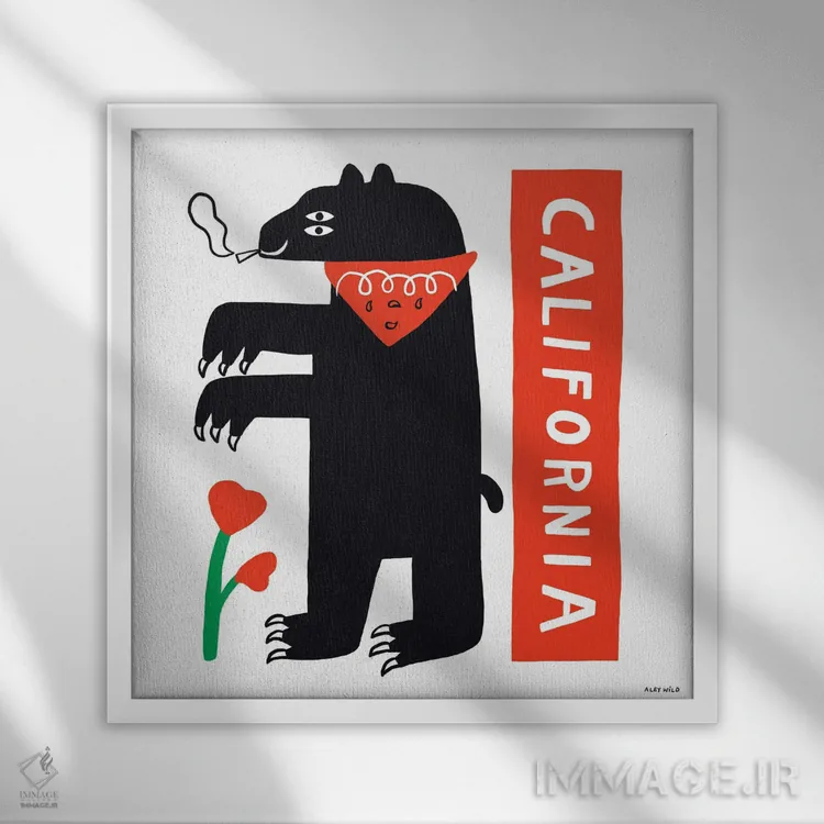 تابلو کالیفرنیای جدید اثر الی وایلد - نمای قابدار سفید