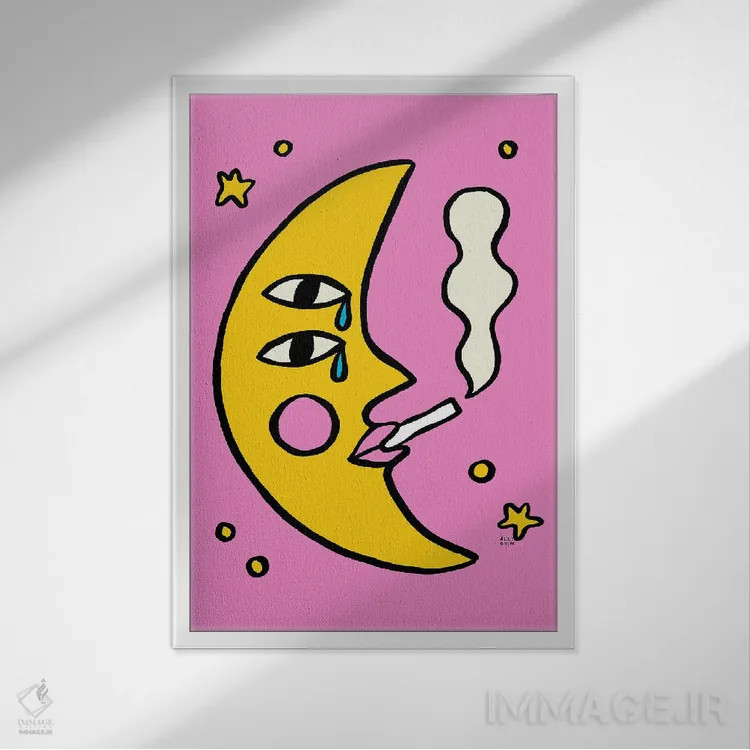 تابلو ماه شیطانک اثر الی وایلد - نمای قابدار سفید