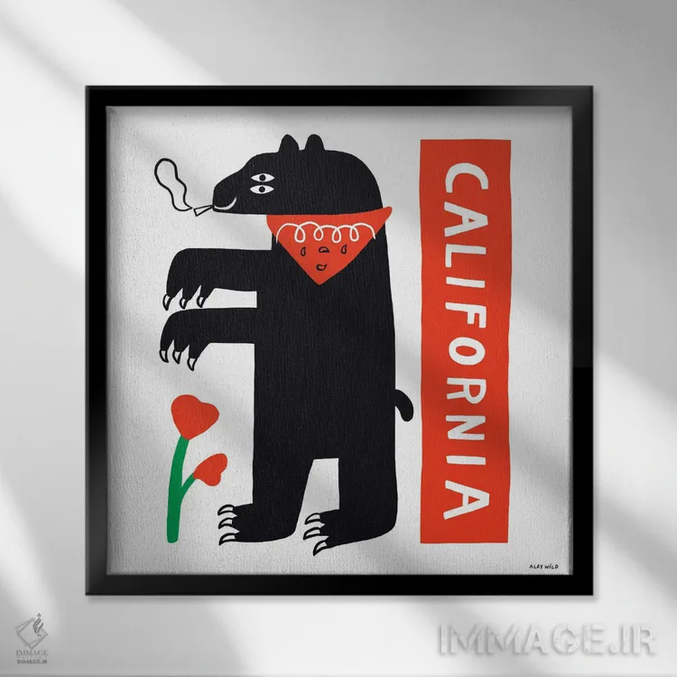 تابلو کالیفرنیای جدید اثر الی وایلد - نمای قابدار مشکی