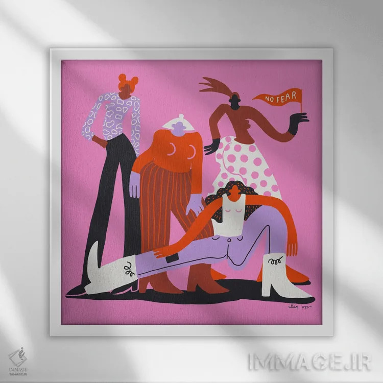 تابلو با هم قویتر اثر الی وایلد - نمای قابدار سفید