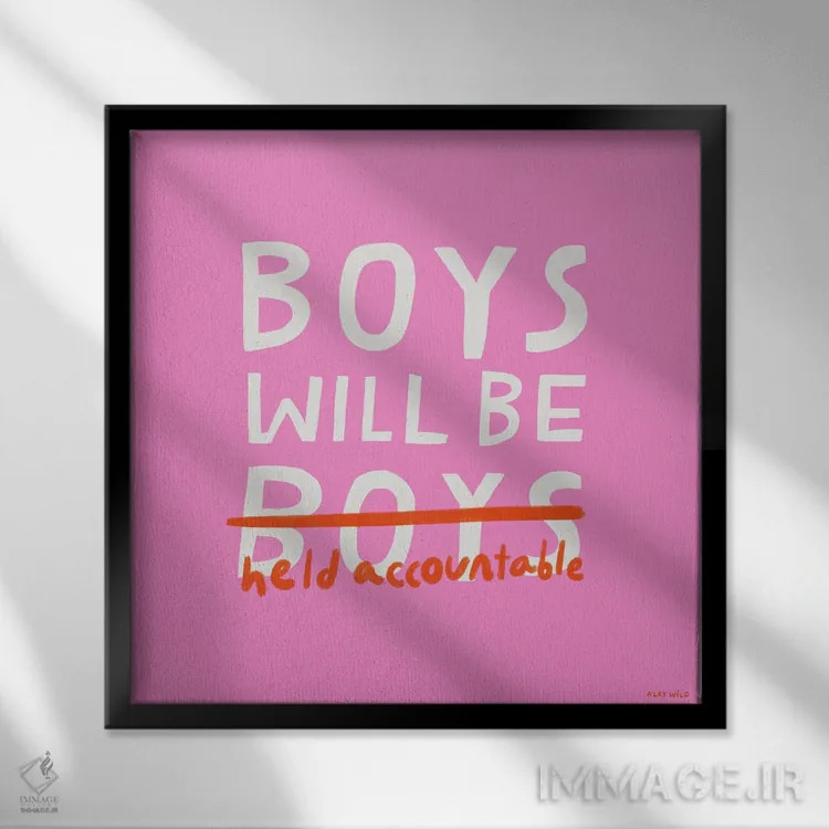 تابلو پسرها اثر الی وایلد - نمای قابدار مشکی