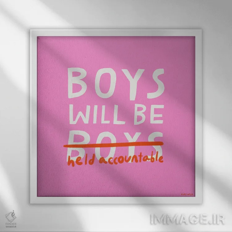 تابلو پسرها اثر الی وایلد - نمای قابدار سفید