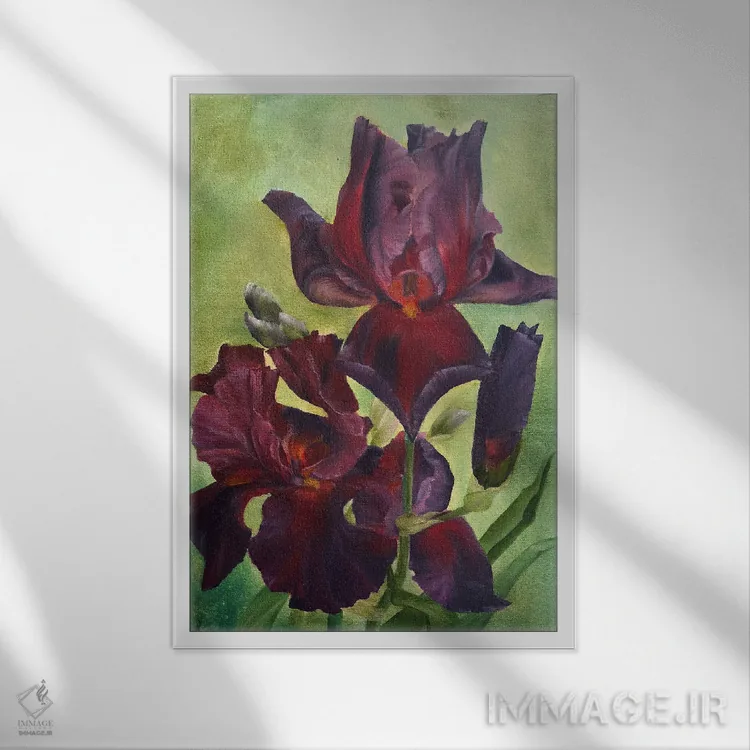 تابلو بازی با زنبقهای آتشین اثر آلسیا یرمیوا - نمای قابدار سفید