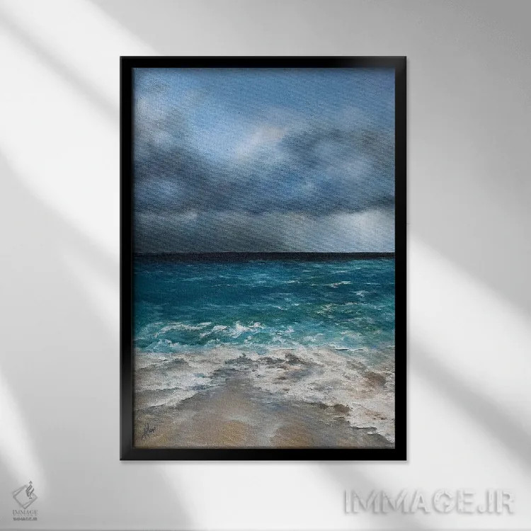 تابلو باران استوایی اثر آلسیا یرمیوا - نمای قابدار مشکی