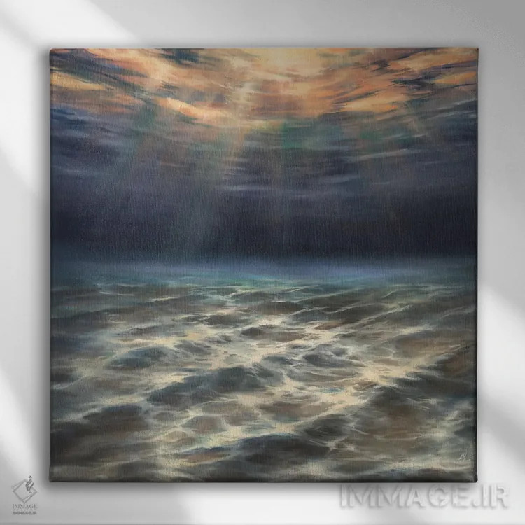 تابلو نورهای زیر آب اثر آلسیا یرمیوا - نمای روبهرو روی دیوار