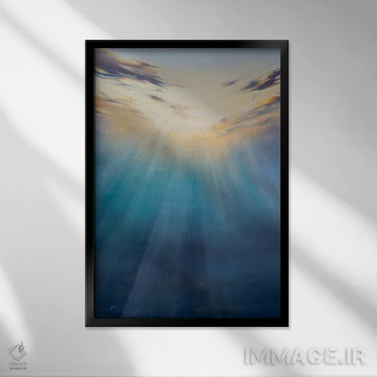 تابلو غروب زیر آب اثر آلسیا یرمیوا - نمای قابدار مشکی