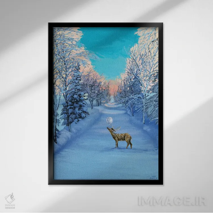 تابلو پیادهروی یخزده اثر اگنیشکا تورک - نمای قابدار مشکی