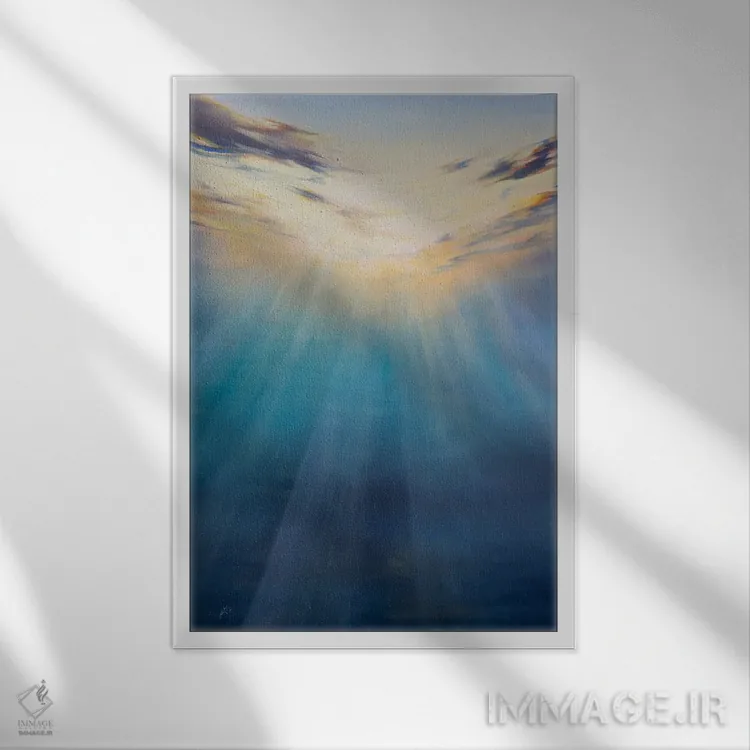 تابلو غروب زیر آب اثر آلسیا یرمیوا - نمای قابدار سفید