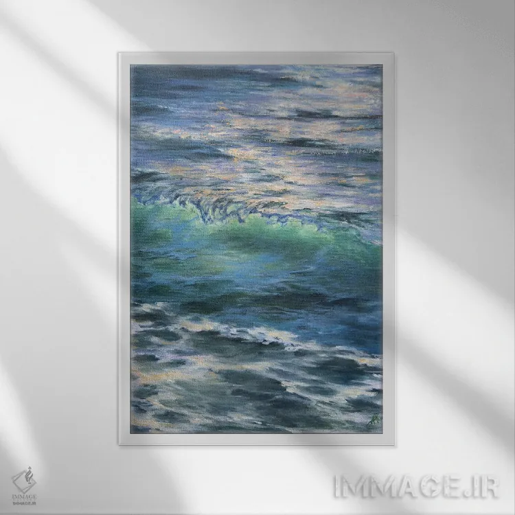 تابلو شنا در صبح اثر آلسیا یرمیوا - نمای قابدار سفید