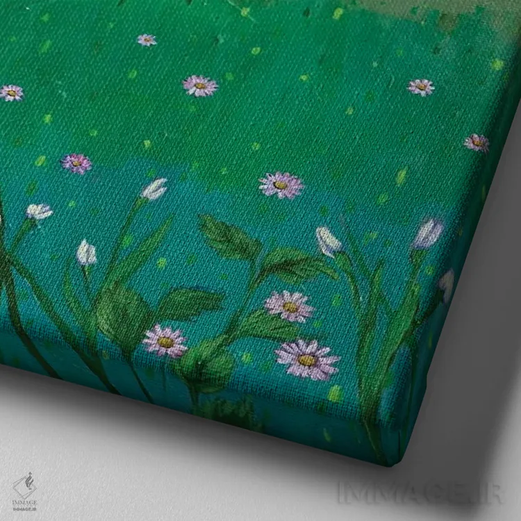 تابلو زیباترین، شب ماه مه است اثر اگنیشکا تورک - نمای نزدیک بافت بوم