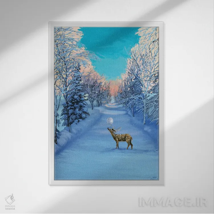 تابلو پیادهروی یخزده اثر اگنیشکا تورک - نمای قابدار سفید