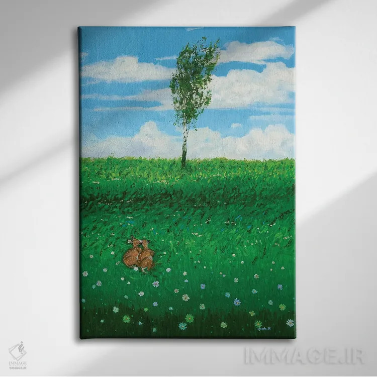 تابلو در حرکت اثر اگنیشکا تورک - نمای روبهرو روی دیوار