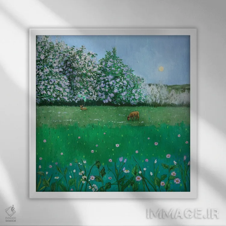 تابلو زیباترین، شب ماه مه است اثر اگنیشکا تورک - نمای قابدار سفید