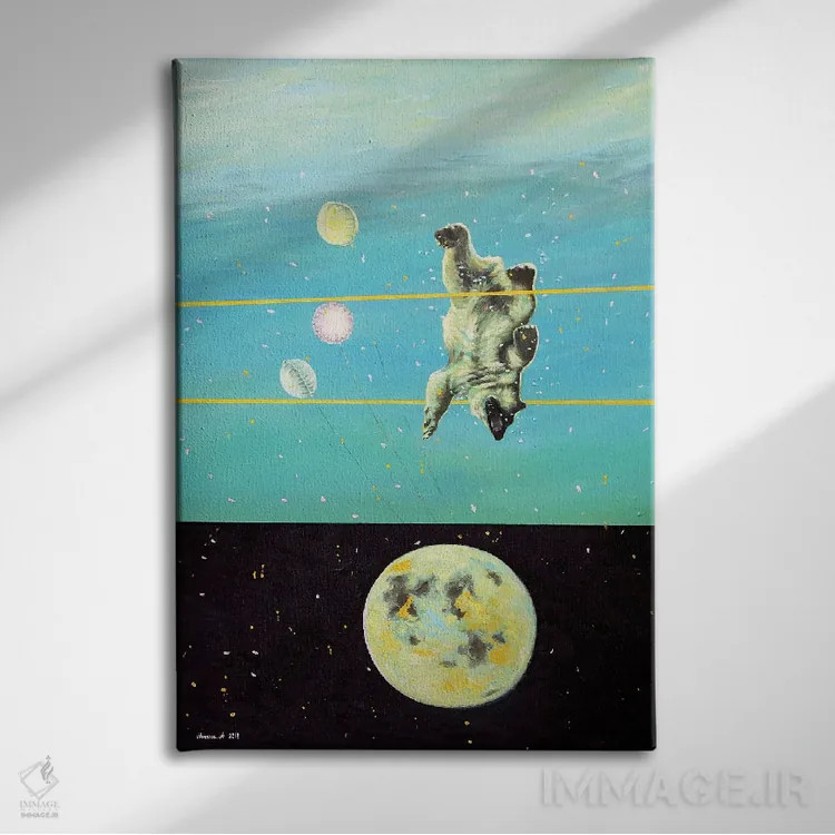 تابلو بیا بپریم اثر اگنیشکا تورک - نمای روبهرو روی دیوار