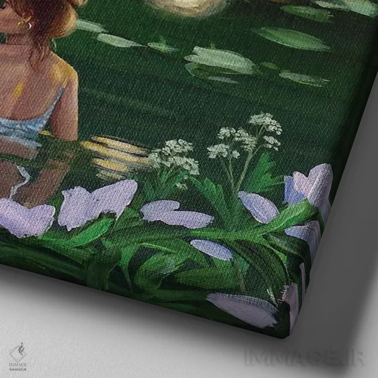 تابلو دریاچه پنهان II اثر اگنیشکا تورک - نمای نزدیک بافت بوم