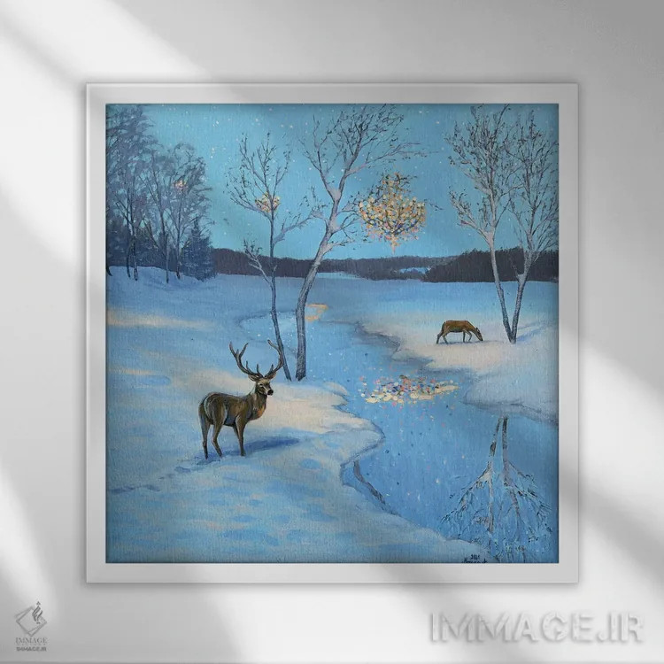 تابلو خوشبختی اثر اگنیشکا تورک - نمای قابدار سفید