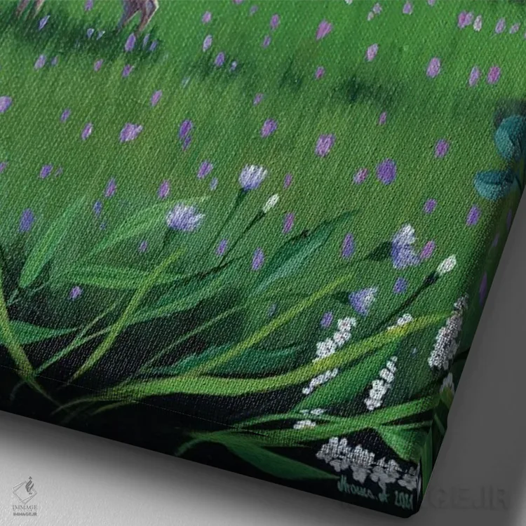 تابلو طعم جنگل اثر اگنیشکا تورک - نمای نزدیک بافت بوم