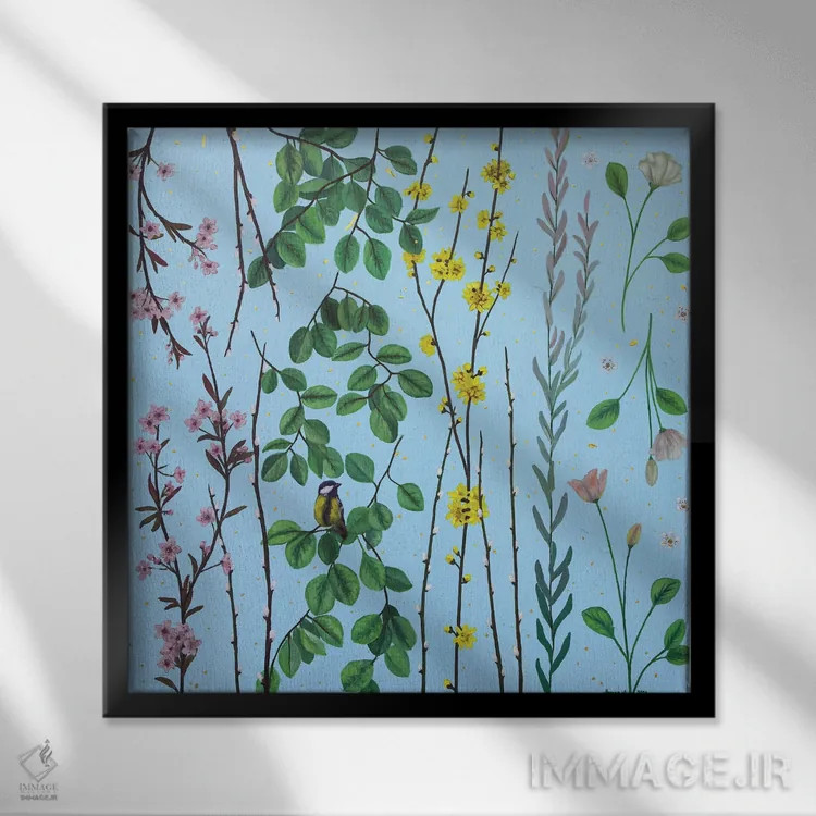 تابلو گلها اثر اگنیشکا تورک - نمای قابدار مشکی