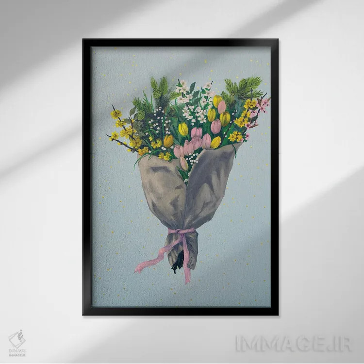 تابلو گل برای کسی خاص II اثر اگنیشکا تورک - نمای قابدار مشکی