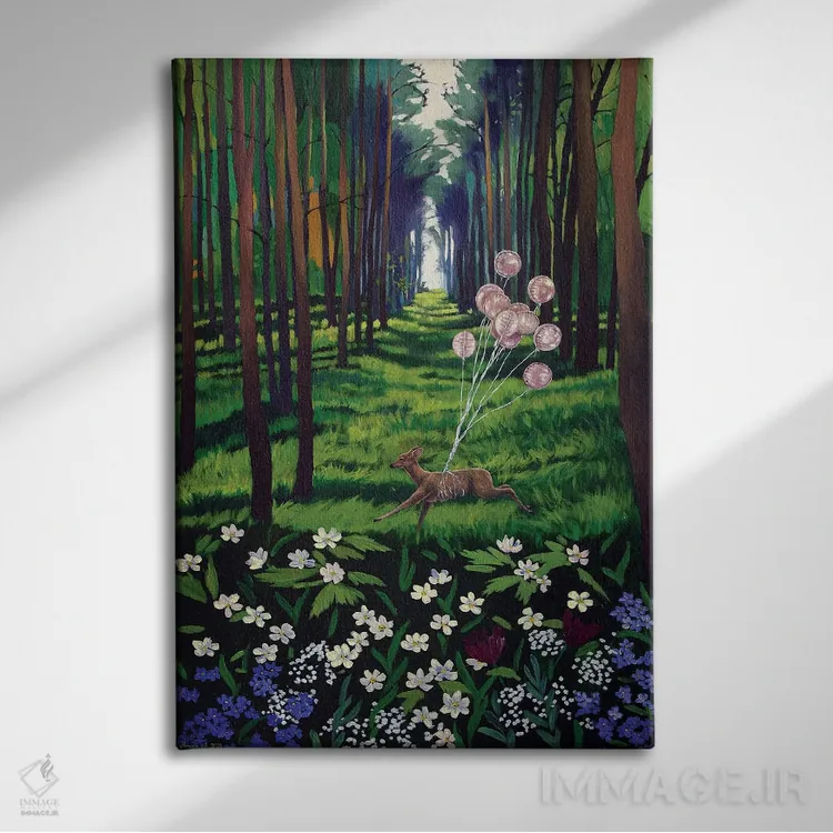 تابلو جنگل بهاری III اثر اگنیشکا تورک - نمای روبهرو روی دیوار