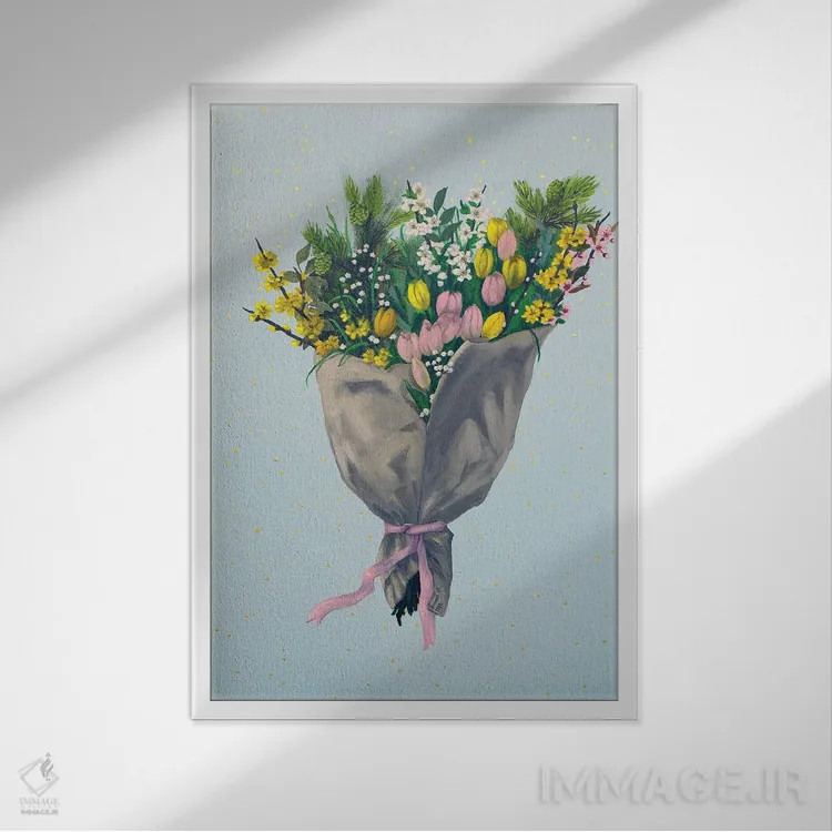 تابلو گل برای کسی خاص II اثر اگنیشکا تورک - نمای قابدار سفید