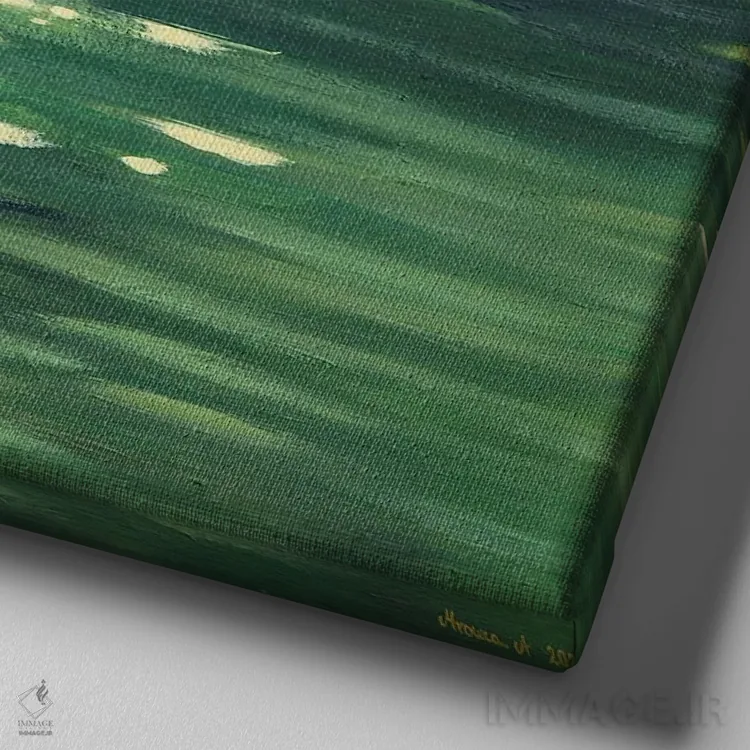 تابلو افکار گذرا اثر اگنیشکا تورک - نمای نزدیک بافت بوم