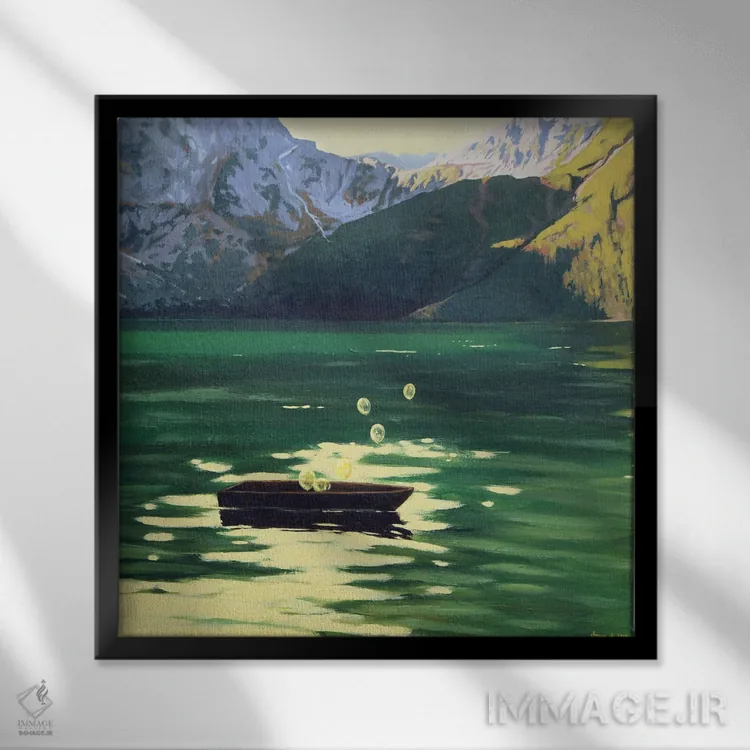 تابلو افکار گذرا اثر اگنیشکا تورک - نمای قابدار مشکی