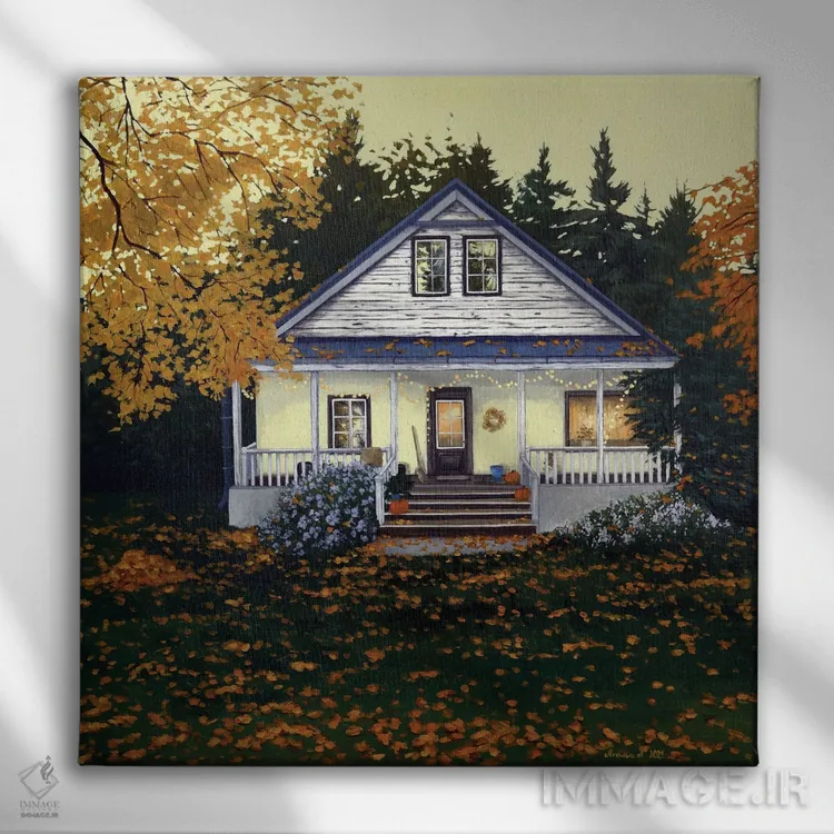 تابلو خانه پاییزی II اثر اگنیشکا تورک - نمای روبهرو روی دیوار