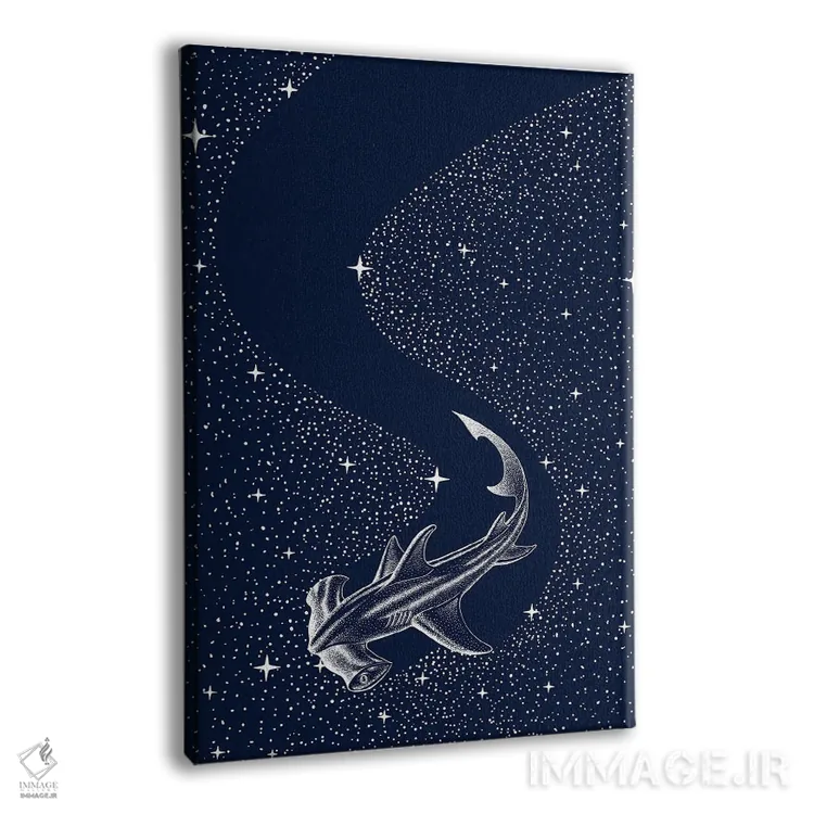 تابلو کوسه سرچکشی ستارهای اثر علیرضا چاکر - نمای پرسپکتیو محصول