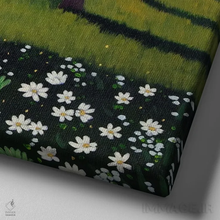 تابلو جنگل بهاری IV اثر اگنیشکا تورک - نمای نزدیک بافت بوم