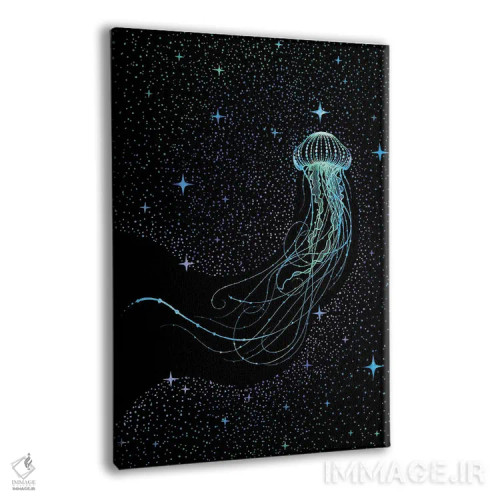 تابلو عروس دریایی ستارهای رنگی اثر علیرضا چاکر - نمای پرسپکتیو محصول