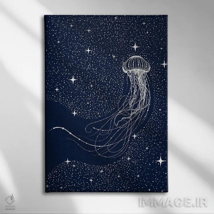 تابلو عروس دریایی ستارهای اثر علیرضا چاکر - نمای روبهرو روی دیوار