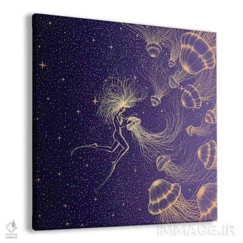 تابلو غواص و عروس دریایی اثر علیرضا چاکر - نمای پرسپکتیو محصول