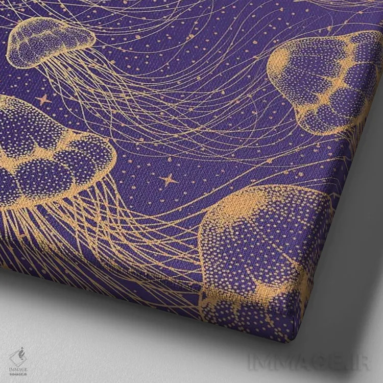 تابلو غواص و عروس دریایی اثر علیرضا چاکر - نمای نزدیک بافت بوم