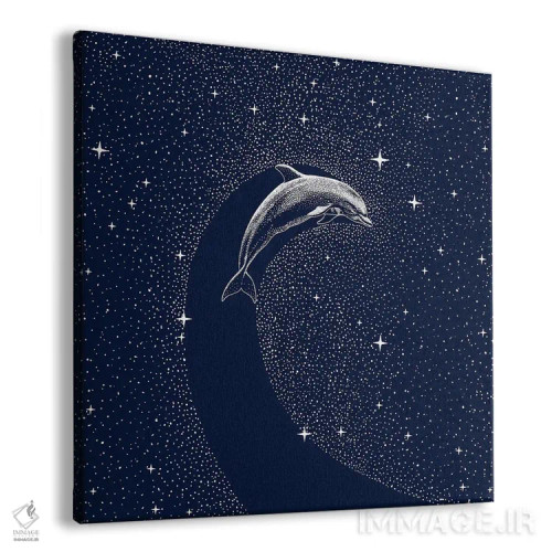 تابلو دلفین ستارهای اثر علیرضا چاکر - نمای پرسپکتیو محصول