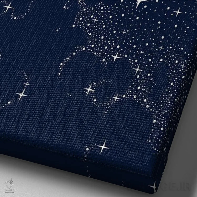 تابلو جوهرپاش ستارهای اثر علیرضا چاکر - نمای نزدیک بافت بوم