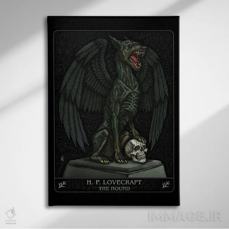 تابلو سگ شکاری اثر آژمودای - نمای روبهرو روی دیوار